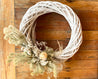 White Wicker Christmas Wreath Medium (pre order)