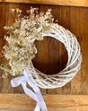 White Wicker Christmas Wreath Medium (pre order)