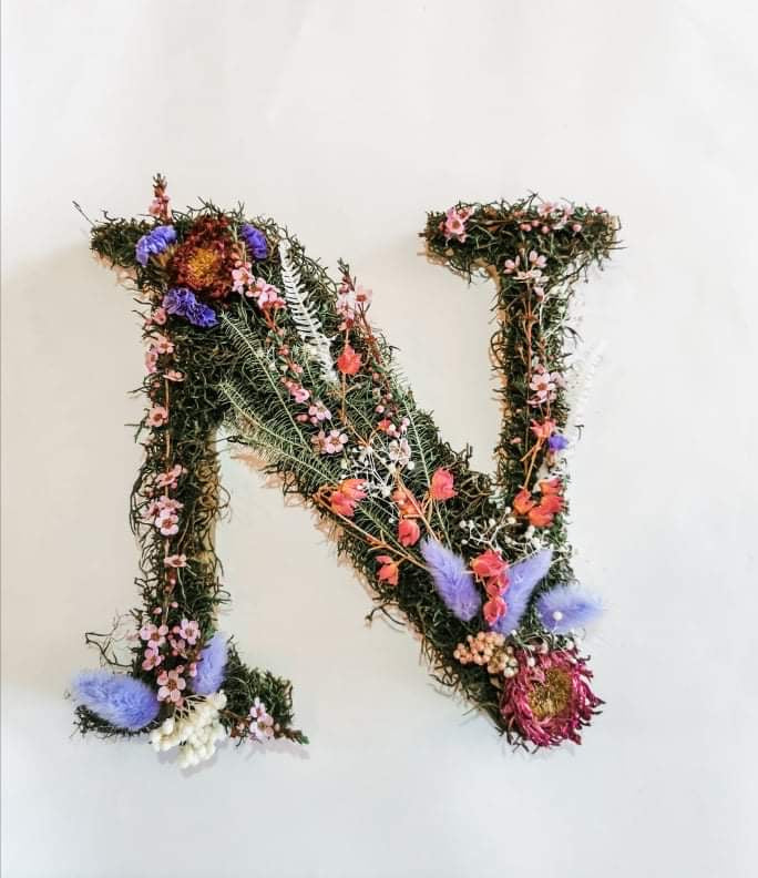 Dried Floral letters