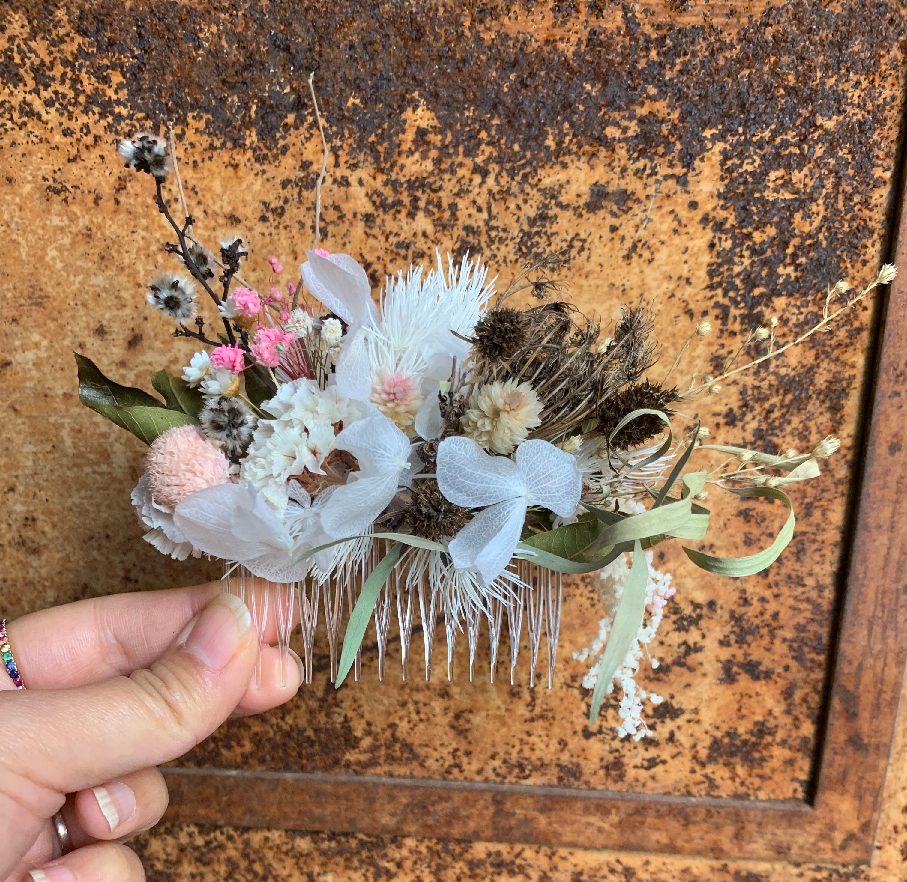 Dried Flower Hair clip Pretty Posies Floristry Gifts