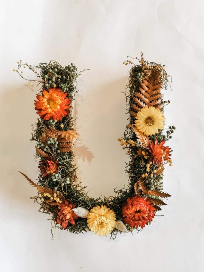Dried Floral letters