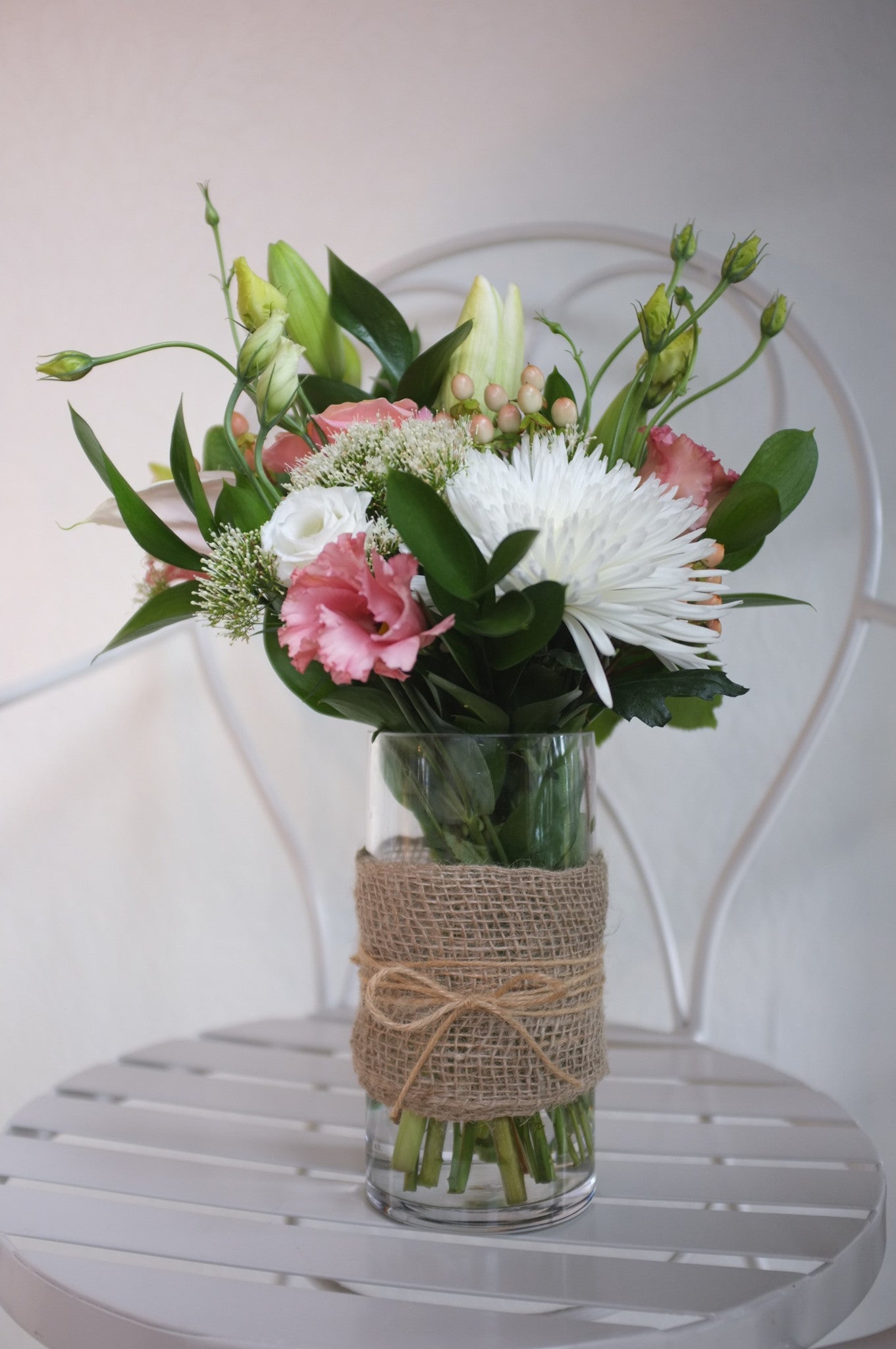 Pretty Blush Posie in a vase